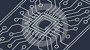 Circuit Board CPU Chip, Technology Electronics Microchip, vector design Generative AI