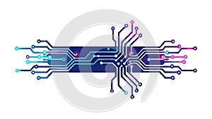 Circuit Board Data Flow Vector Illustration Technology Network Concept vector design Generative AI