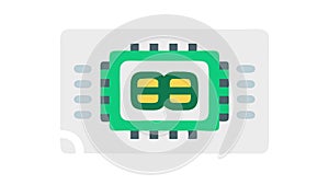 Circuit Board Data Processing Icon, vector design Generative AI
