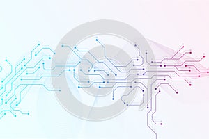 Circuit board digital abstract background. Motherboard technology texture design. AI semiconductor and computer processor on tech