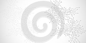 Circuit board digital abstract background. Motherboard technology texture design. AI semiconductor and computer processor on tech