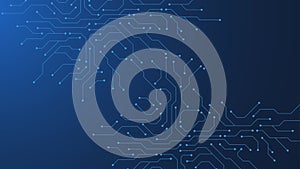 Circuit board digital abstract background. Motherboard technology texture design. AI semiconductor and computer processor on tech