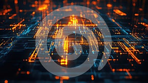 Circuit board digital data flowing connection network