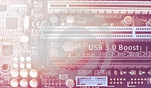 Circuit board. Electronic computer hardware technology. Motherboard digital chip