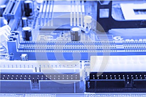 Circuit board. Electronic computer hardware technology. Motherboard digital chip. Tech science background. Integrated communicatio