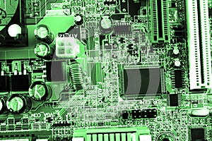 Circuit board. Electronic computer hardware technology. Motherboard digital chip. Tech science background. Integrated communicatio