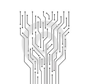 Circuit board electronics isolated on white background. Pattern circuit board background. Vector illustration