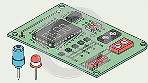Circuit board electronics technology components and digital engineering vector design Generative AI