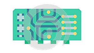 Circuit board element electronic chip digital technology vector, vector design Generative AI
