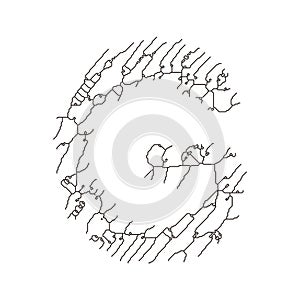 Circuit board font.Vector letter on white background.