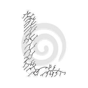 Circuit board font.Vector letter on white background.