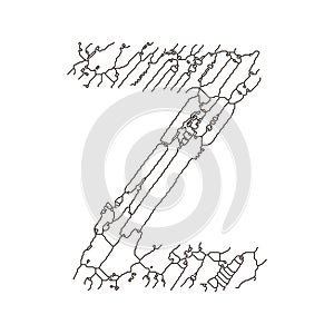 Circuit board font.Vector letter on white background.