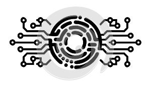 Circuit Board Geometric Pattern Tech Design, vector design Generative AI