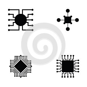 Circuit board icon set