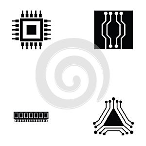 Circuit board icon set