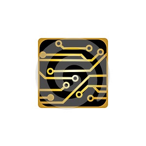 Circuit Board Icon Vector Illustration Logo Template