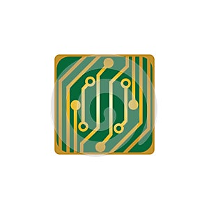 Circuit Board Icon Vector Illustration Logo Template