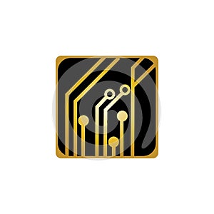 Circuit Board Icon Vector Illustration Logo Template