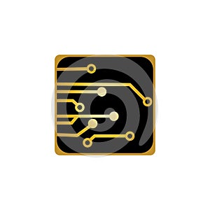 Circuit Board Icon Vector Illustration Logo Template