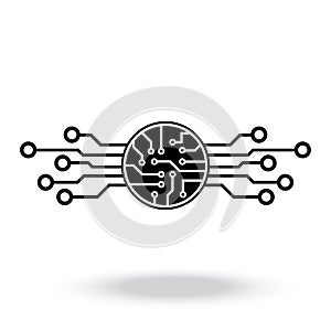 Circuit board icon vector