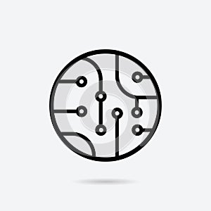 Circuit board icon vector, technology vector icon. For your web site design, logo, app, UI.