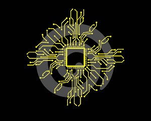 circuit board line concept design illustration