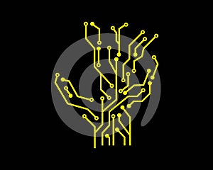 circuit board line concept design illustration