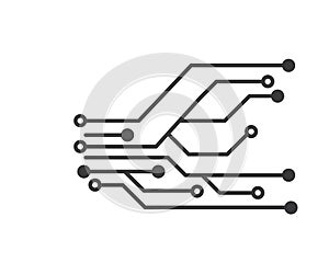 circuit board line,cpu,chip icon logo illustration vector