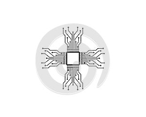 circuit board line cpu,ic,gpu,ram concept design illustratio
