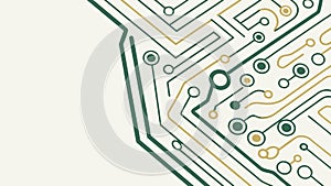 Circuit Board Lines Green Tech Abstract Background, vector design Generative AI