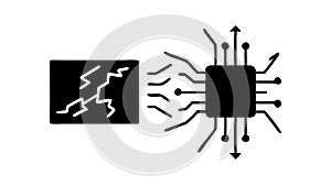 Circuit Board Malfunction, Digital Glitch System Error, vector design Generative AI