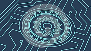 Circuit Board Mandala, Tech Pattern, vector design Generative AI