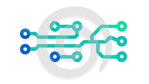 Circuit Board Network Connections, Digital Logic Data Flow, vector design Generative AI