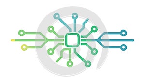 Circuit Board Network: Digital Microchip & Connectivity, vector design Generative AI