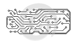 Circuit Board Outline Vector - Technology and Electronics Icon, vector design Generative AI