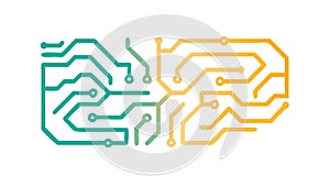 Circuit Board Pathway Abstract Geometric Vector Pattern, vector design Generative AI