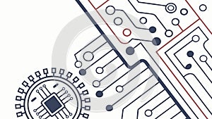 Circuit board pattern corner, tech and digital network design, vector design Generative AI