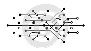 Circuit Board Pattern Dots and Lines Network Technology Connection, vector design Generative AI