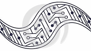 Circuit Board Pattern: Dynamic Tech Ribbon Design, vector design Generative AI