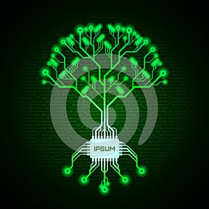 Circuit Board Pattern in Form of a Tree