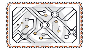 Circuit Board Pattern Frame, Digital Tech Design, vector design Generative AI