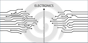 circuit board pattern technology. White background electronics