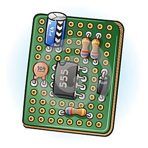 Circuit Board PCB Cartoon Illustration