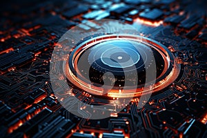 Circuit board with quantum chip technology CPU processor supercomputer powerful performance