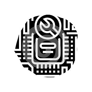 circuit board repair electronics glyph icon vector illustration
