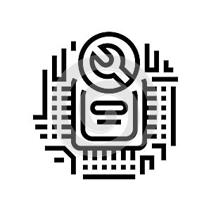 circuit board repair electronics line icon vector illustration