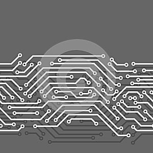 Circuit board seamless pattern. Background of microchip elements