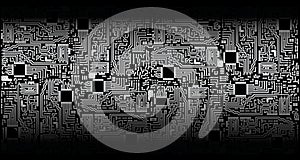 Circuit board - silver black - vector