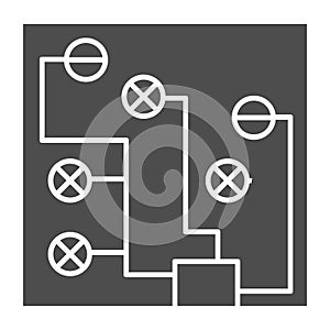 Circuit board solid icon. Electric scheme vector illustration isolated on white. Microchip glyph style design, designed