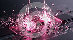 Circuit Board Sparks Electronic Failure, Electrical Short, Technology